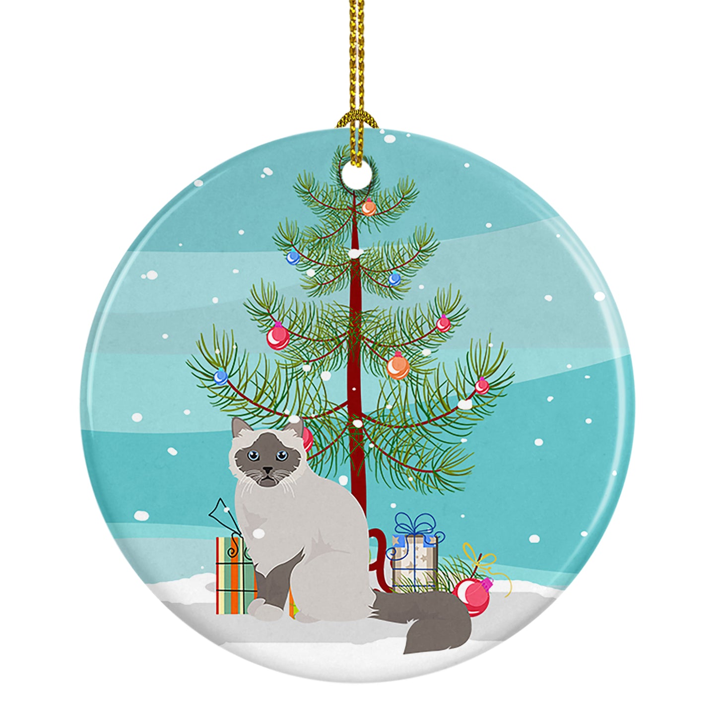 Buy this Birman Cat Christmas Ceramic Ornament