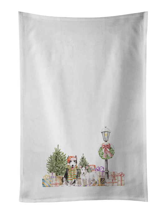 Buy this Bull Terrier Duo with Christmas Wonderland Kitchen Towel Set of 2