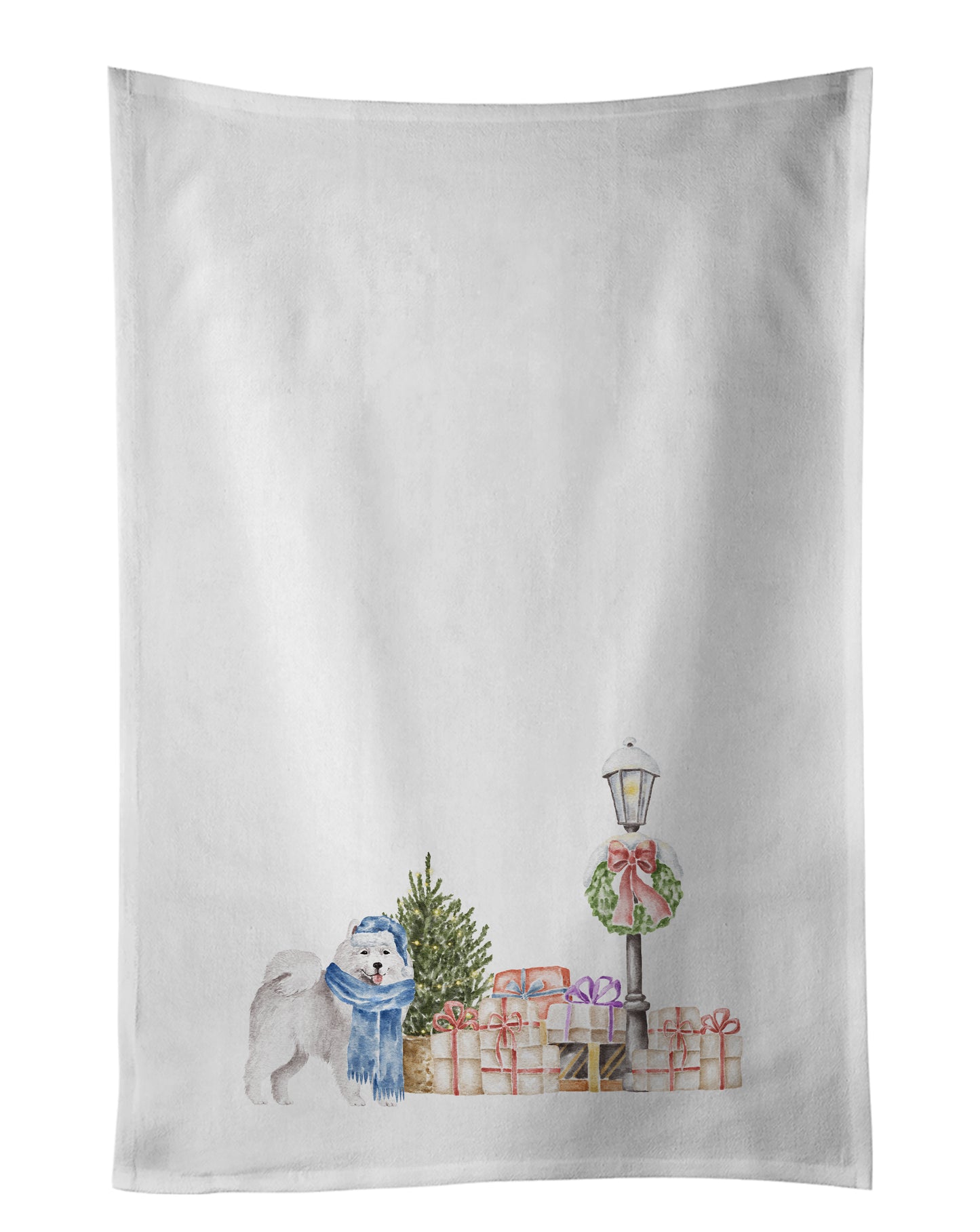 Buy this Samoyed with Christmas Wonderland Kitchen Towel Set of 2