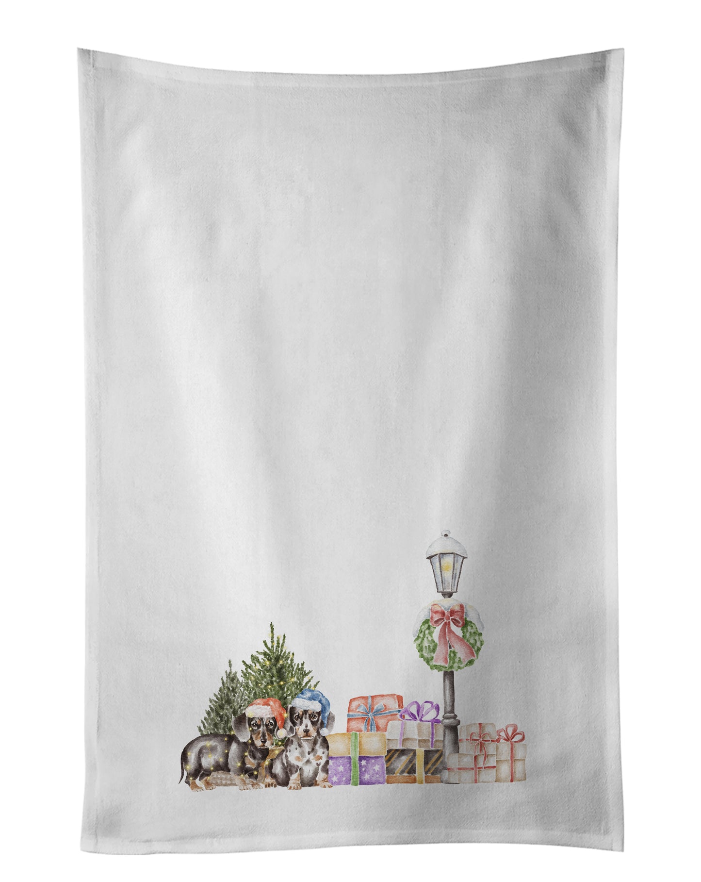 Buy this Dachshund Duo with Christmas Wonderland Kitchen Towel Set of 2