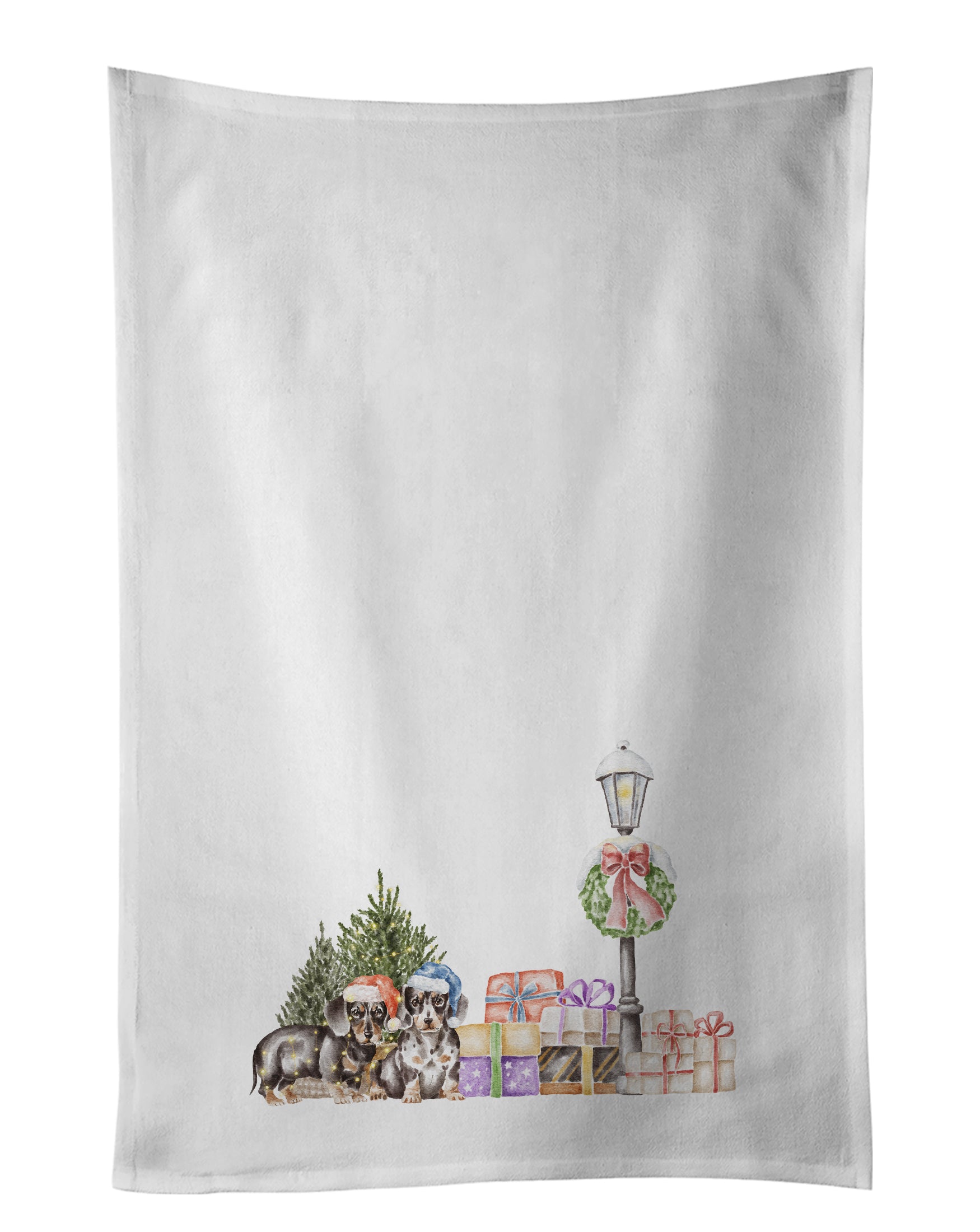 Buy this Dachshund Duo with Christmas Wonderland Kitchen Towel Set of 2
