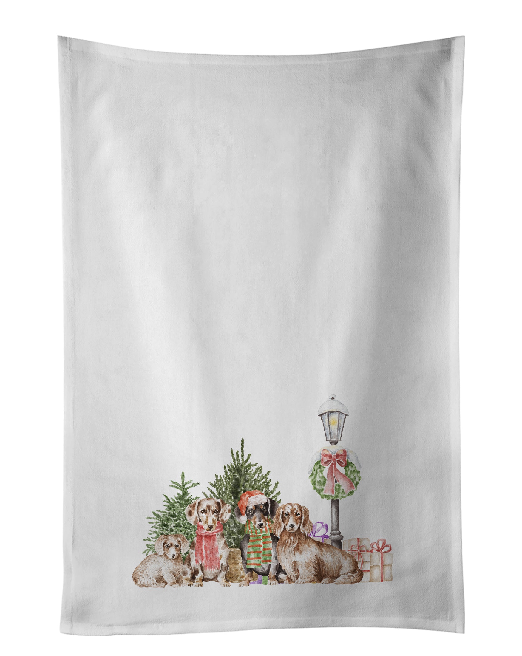 Buy this Dachshund Family with Christmas Wonderland Kitchen Towel Set of 2