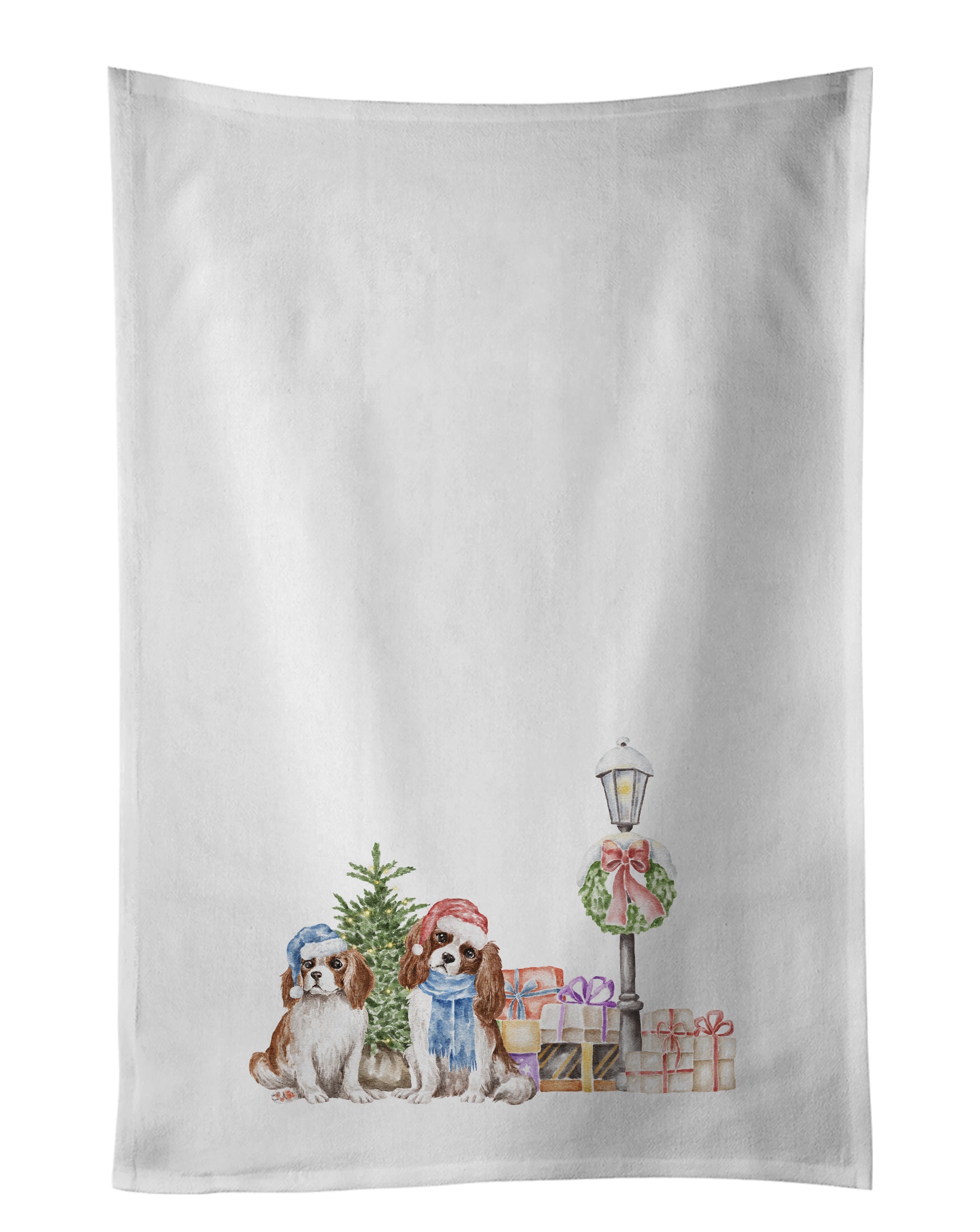 Buy this Cavalier King Charles Spaniel Blenheim Duo with Christmas Wonderland Kitchen Towel Set of 2