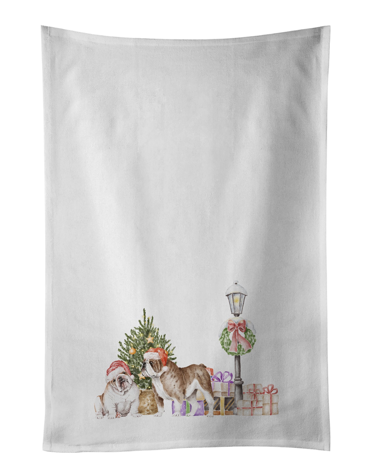 Buy this Bulldog Duo with Christmas Wonderland Kitchen Towel Set of 2
