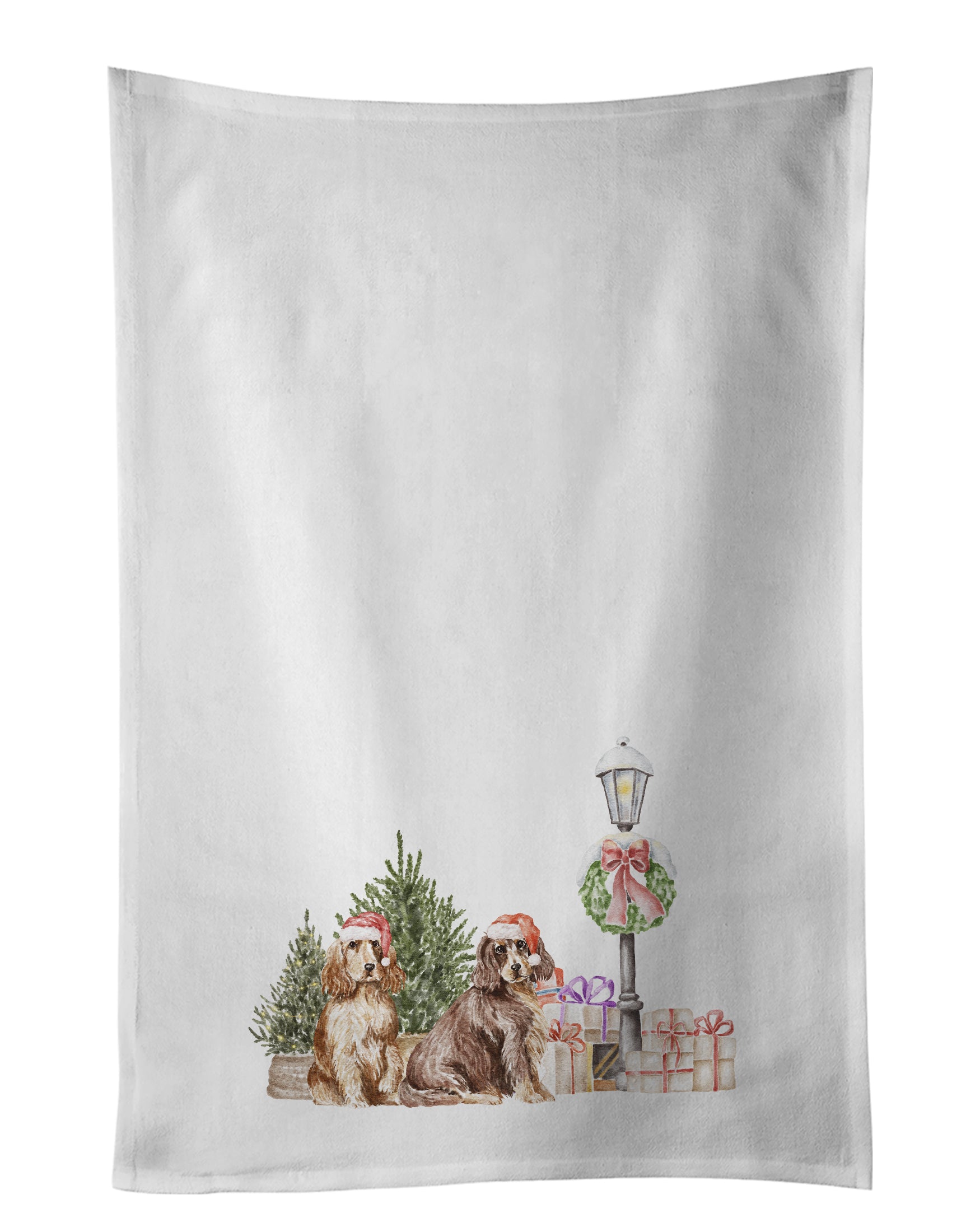 Buy this Cocker Spaniel Duo with Christmas Wonderland Kitchen Towel Set of 2
