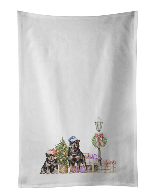 Buy this Rottweiler Adult and Puppy with Christmas Wonderland Kitchen Towel Set of 2