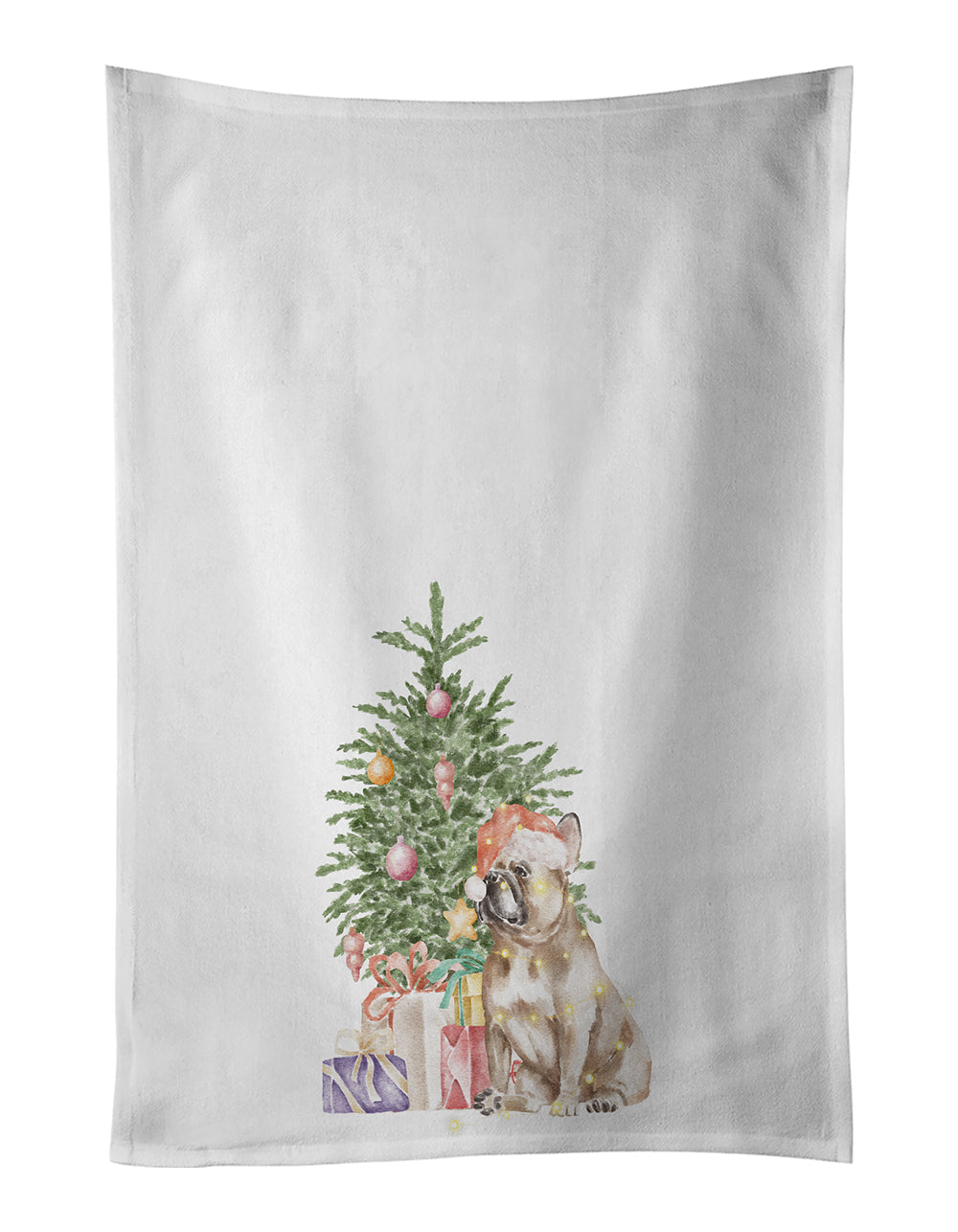 Buy this French Bulldog Fawn Christmas Presents and Tree Kitchen Towel Set of 2