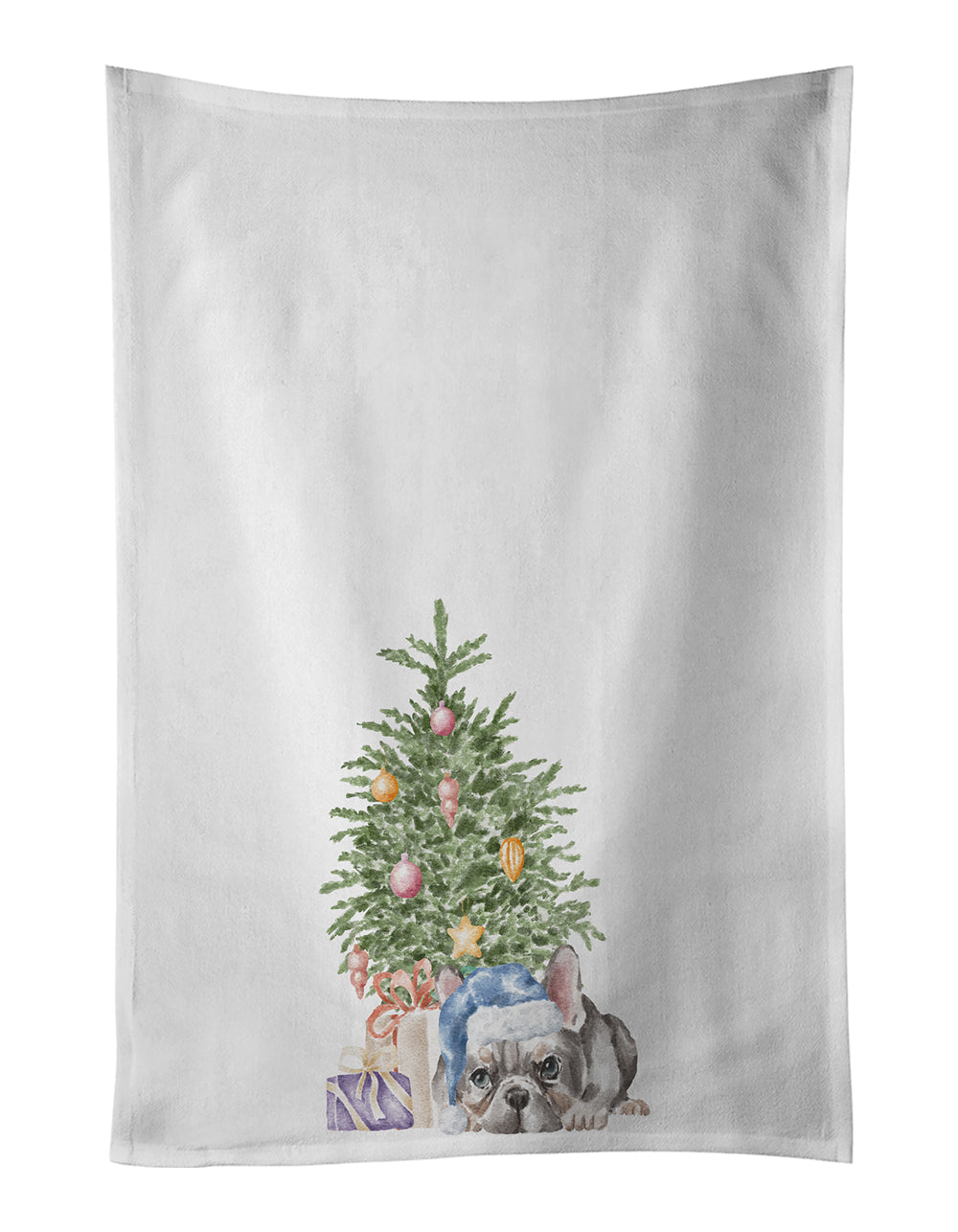 Buy this French Bulldog Black #1 Christmas Presents and Tree Kitchen Towel Set of 2