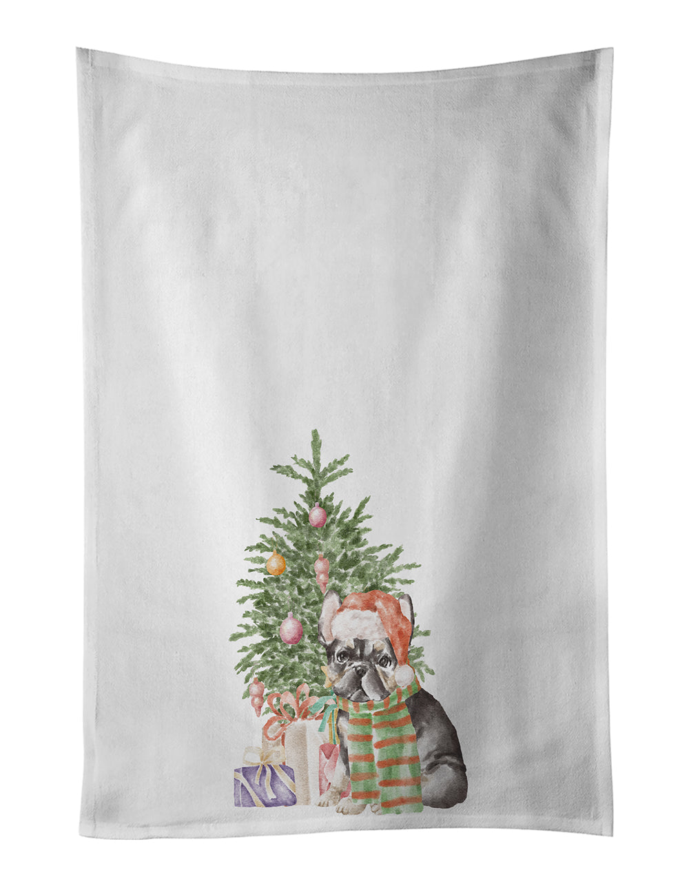 Buy this French Bulldog Black #2 Christmas Presents and Tree Kitchen Towel Set of 2