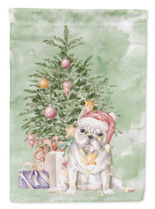 Buy this French Bulldog White Christmas Presents and Tree Garden Flag