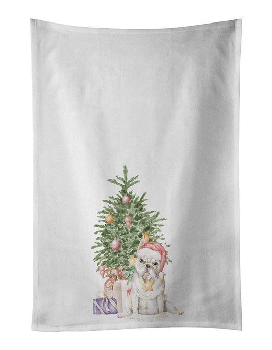 Buy this French Bulldog White Christmas Presents and Tree Kitchen Towel Set of 2