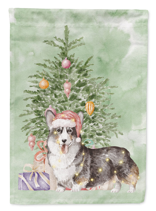 Buy this Corgi Pembroke Tricolor Christmas Presents and Tree Garden Flag