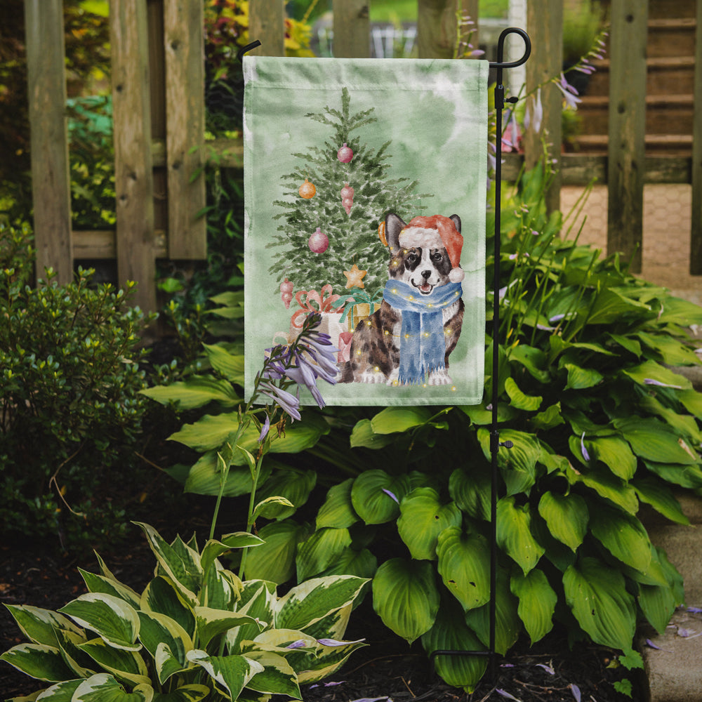 Corgi Cardigan Christmas Presents and Tree Garden Flag