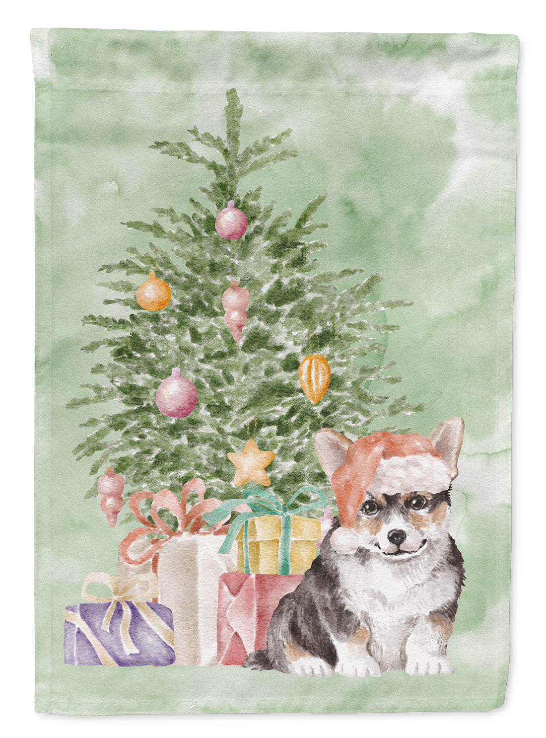 Buy this Corgi Puppy Christmas Presents and Tree Garden Flag