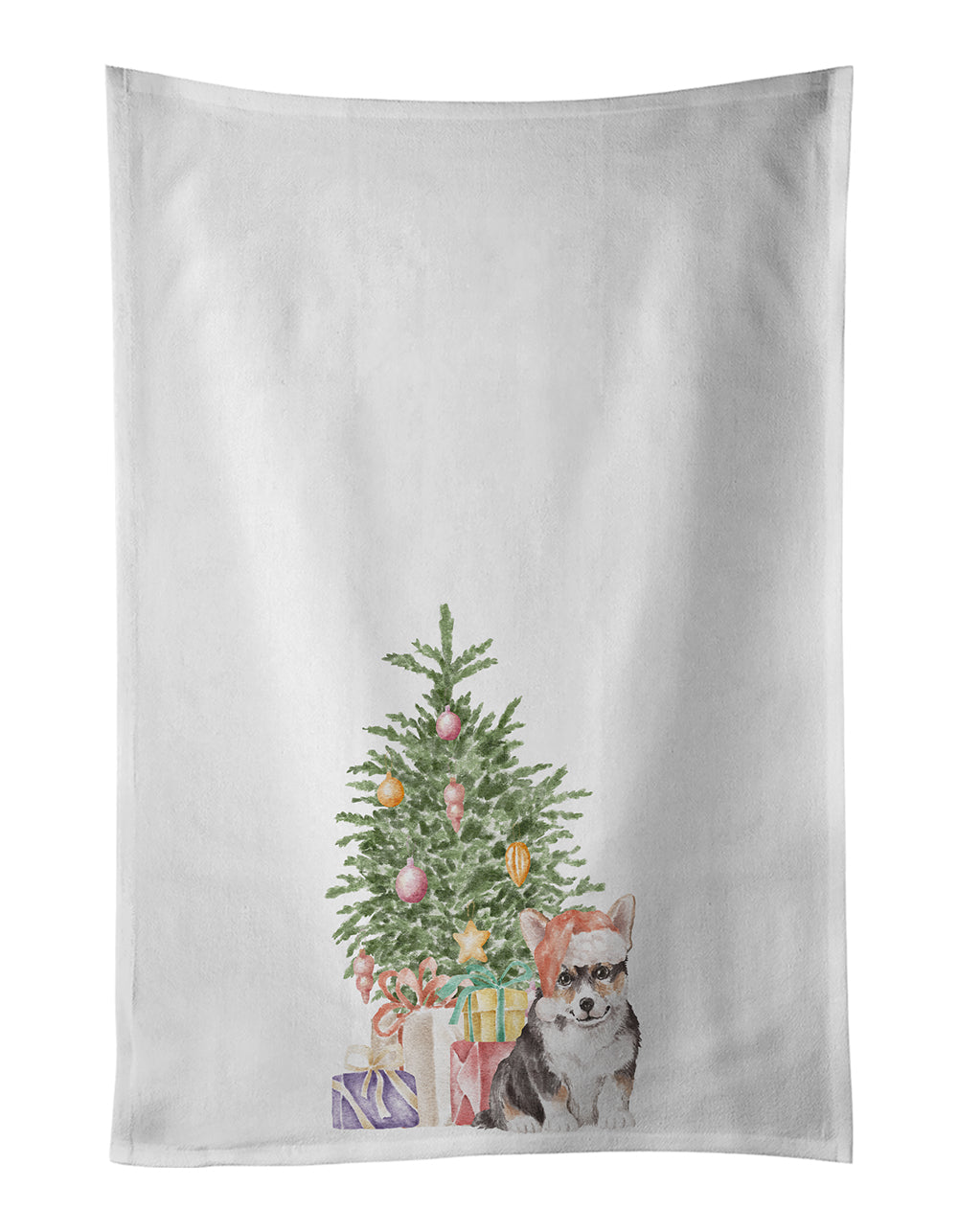 Buy this Corgi Puppy Christmas Presents and Tree Kitchen Towel Set of 2