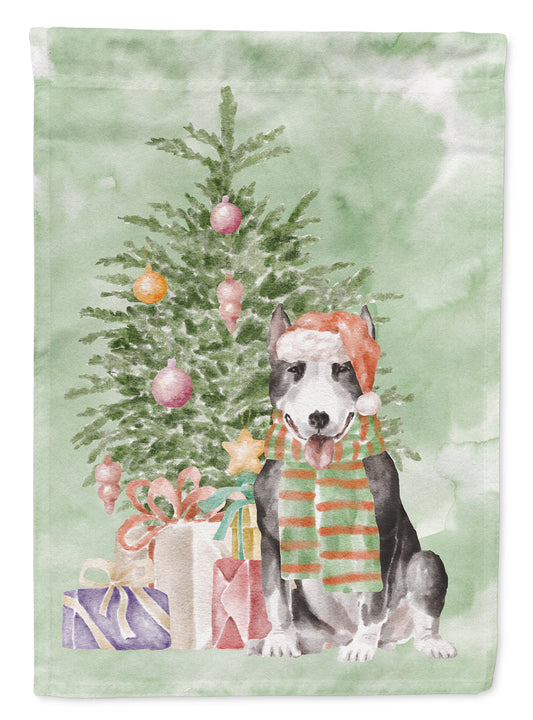 Buy this Bull Terrier Black Christmas Presents and Tree Garden Flag