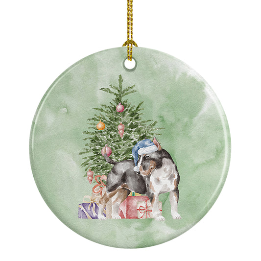 Buy this Bull Terrier Tricolor Christmas Presents and Tree Ceramic Ornament