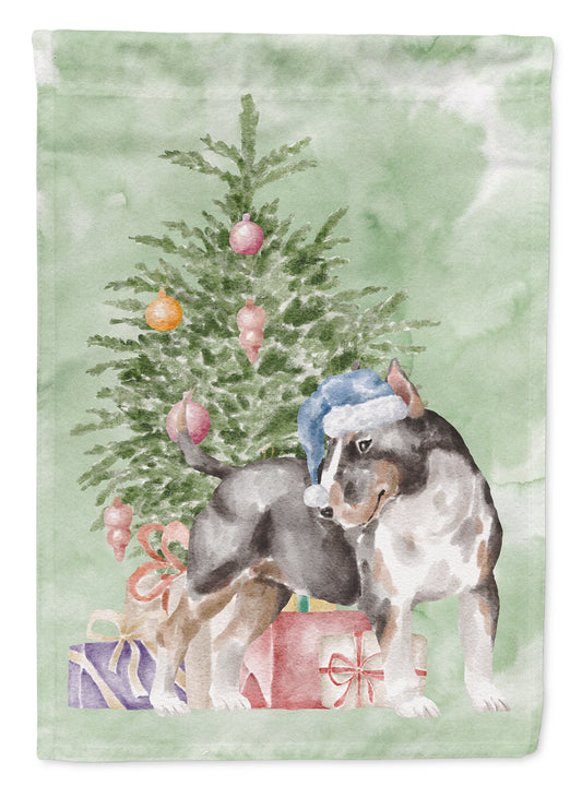 Buy this Bull Terrier Tricolor Christmas Presents and Tree Garden Flag