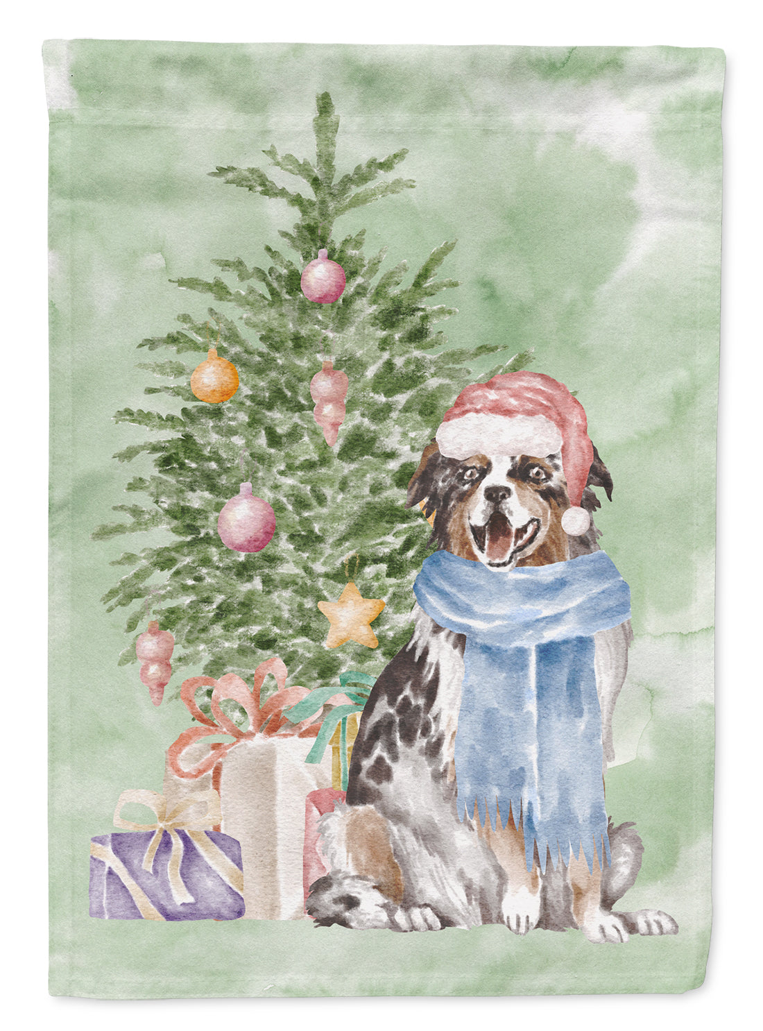 Buy this Australian Shepherd Christmas Presents and Tree Garden Flag