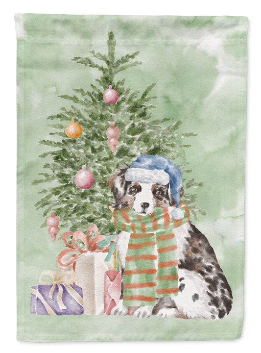 Buy this Australian Shepherd Puppy Christmas Presents and Tree Garden Flag