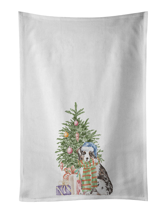 Buy this Australian Shepherd Puppy Christmas Presents and Tree Kitchen Towel Set of 2