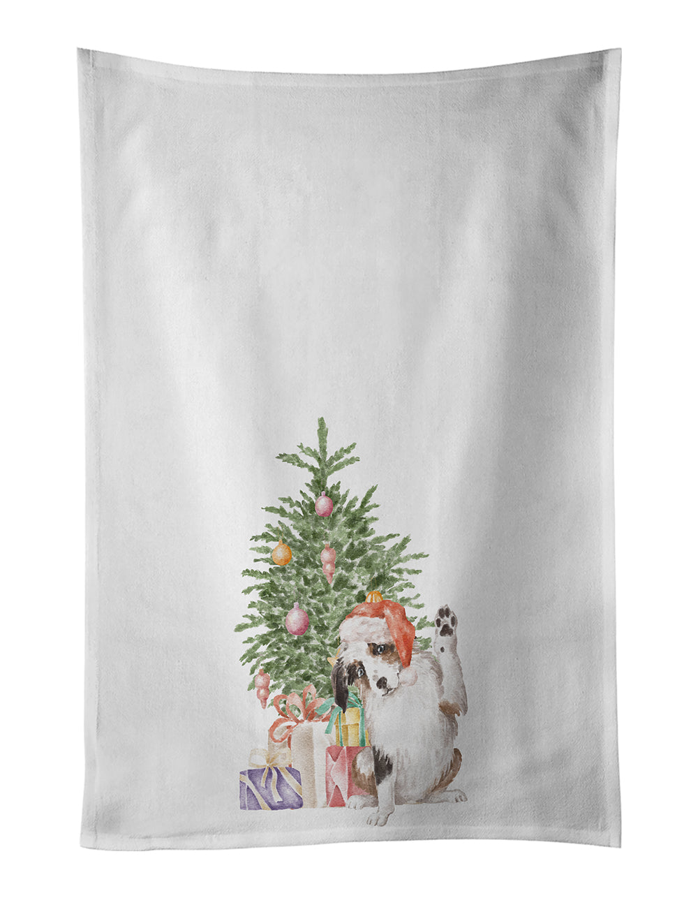 Buy this Australian Shepherd High Five Christmas Presents and Tree Kitchen Towel Set of 2