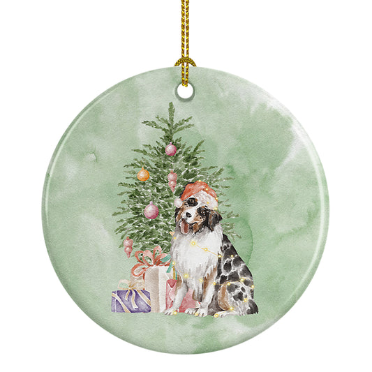 Buy this Australian Shepherd #2 Christmas Presents and Tree Ceramic Ornament