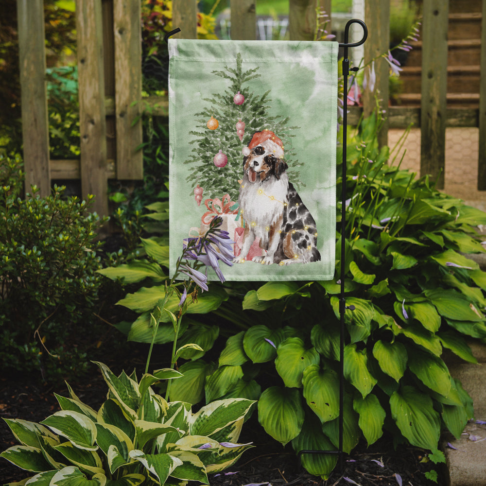 Australian Shepherd #2 Christmas Presents and Tree Garden Flag