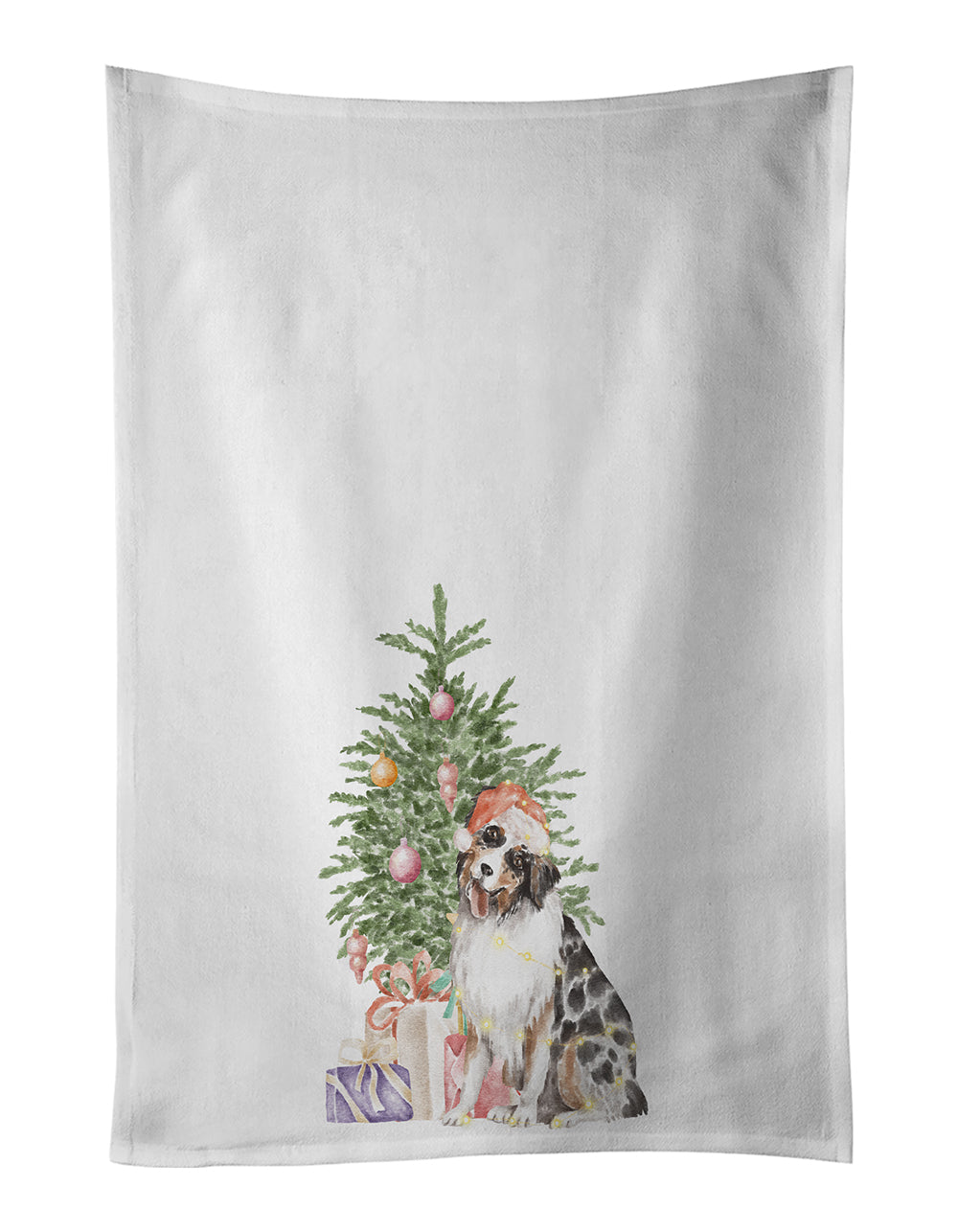 Buy this Australian Shepherd #2 Christmas Presents and Tree Kitchen Towel Set of 2