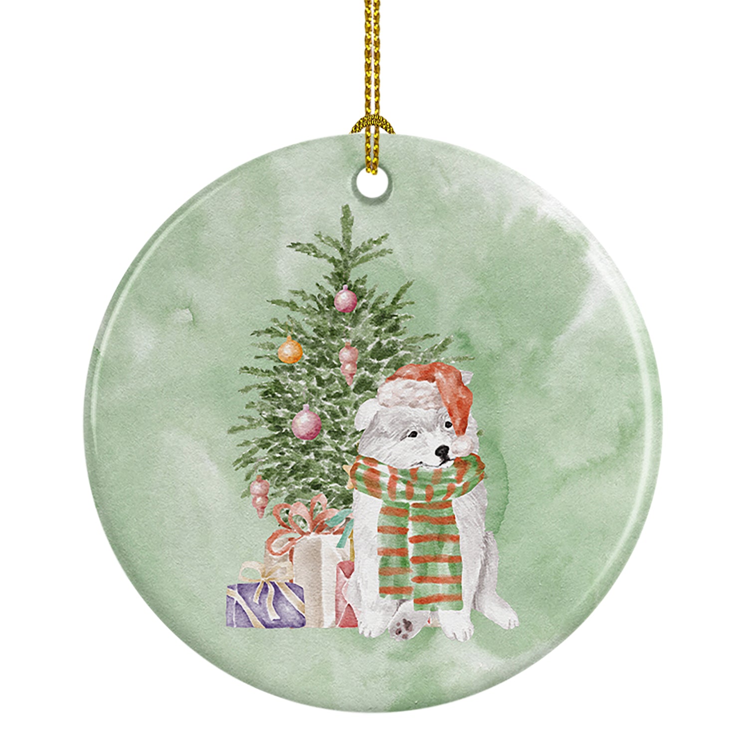 Buy this Samoyed Christmas Presents and Tree Ceramic Ornament