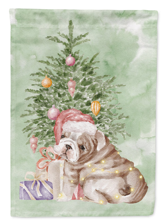 Buy this Bulldog, English Bulldog Puppy Christmas Presents and Tree Garden Flag