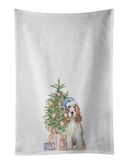 Buy this Cocker Spaniel English Red White Christmas Presents and Tree Kitchen Towel Set of 2