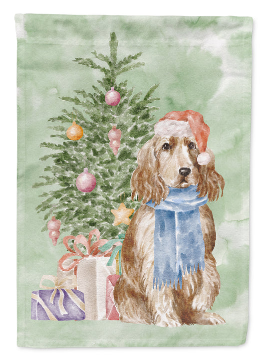 Buy this Cocker Spaniel English Tan Christmas Presents and Tree Garden Flag