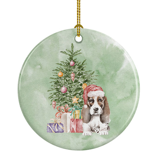 Buy this Basset Hound Puppy #2 Christmas Presents and Tree Ceramic Ornament