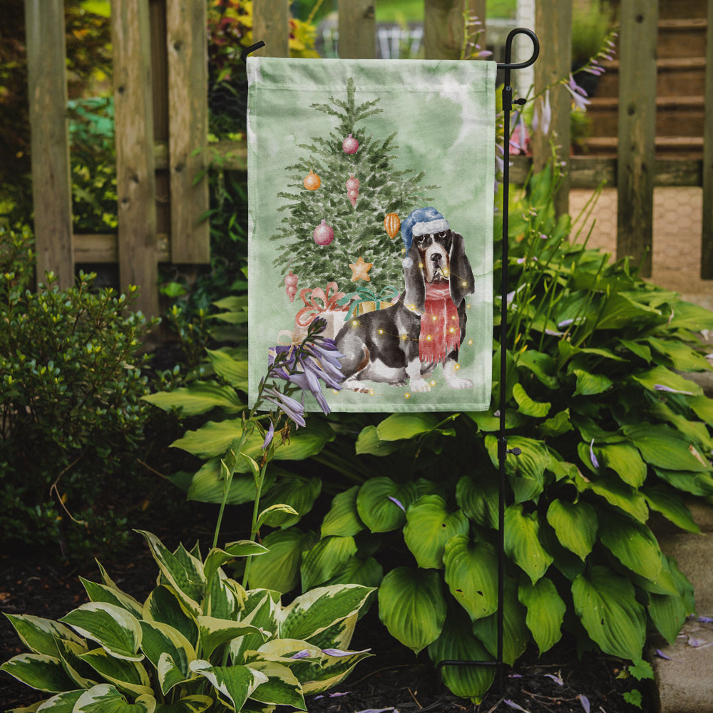 Basset Hound #2 Christmas Presents and Tree Garden Flag