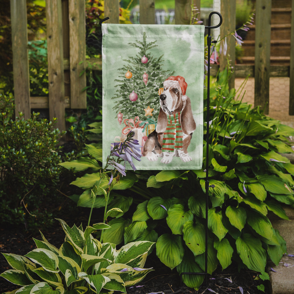 Basset Hound #3 Christmas Presents and Tree Garden Flag