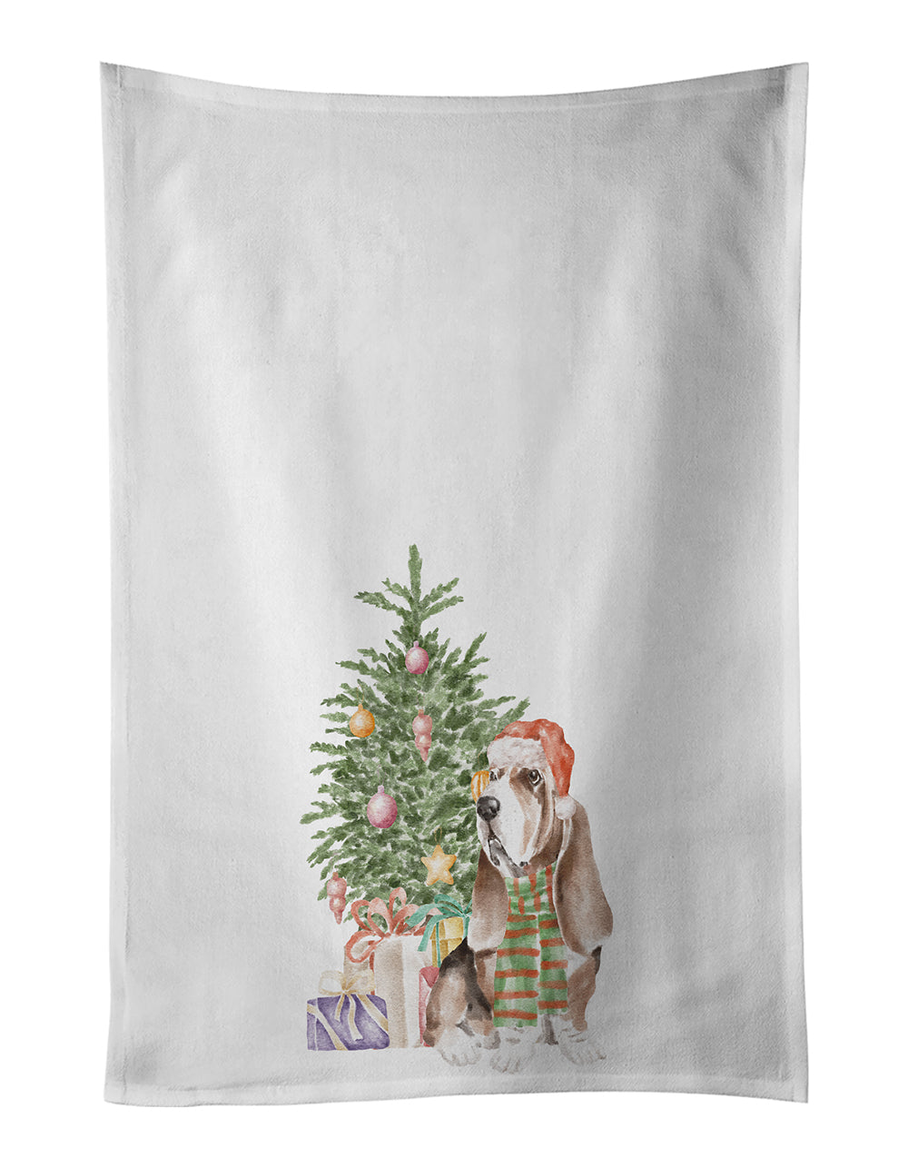 Buy this Basset Hound #3 Christmas Presents and Tree Kitchen Towel Set of 2