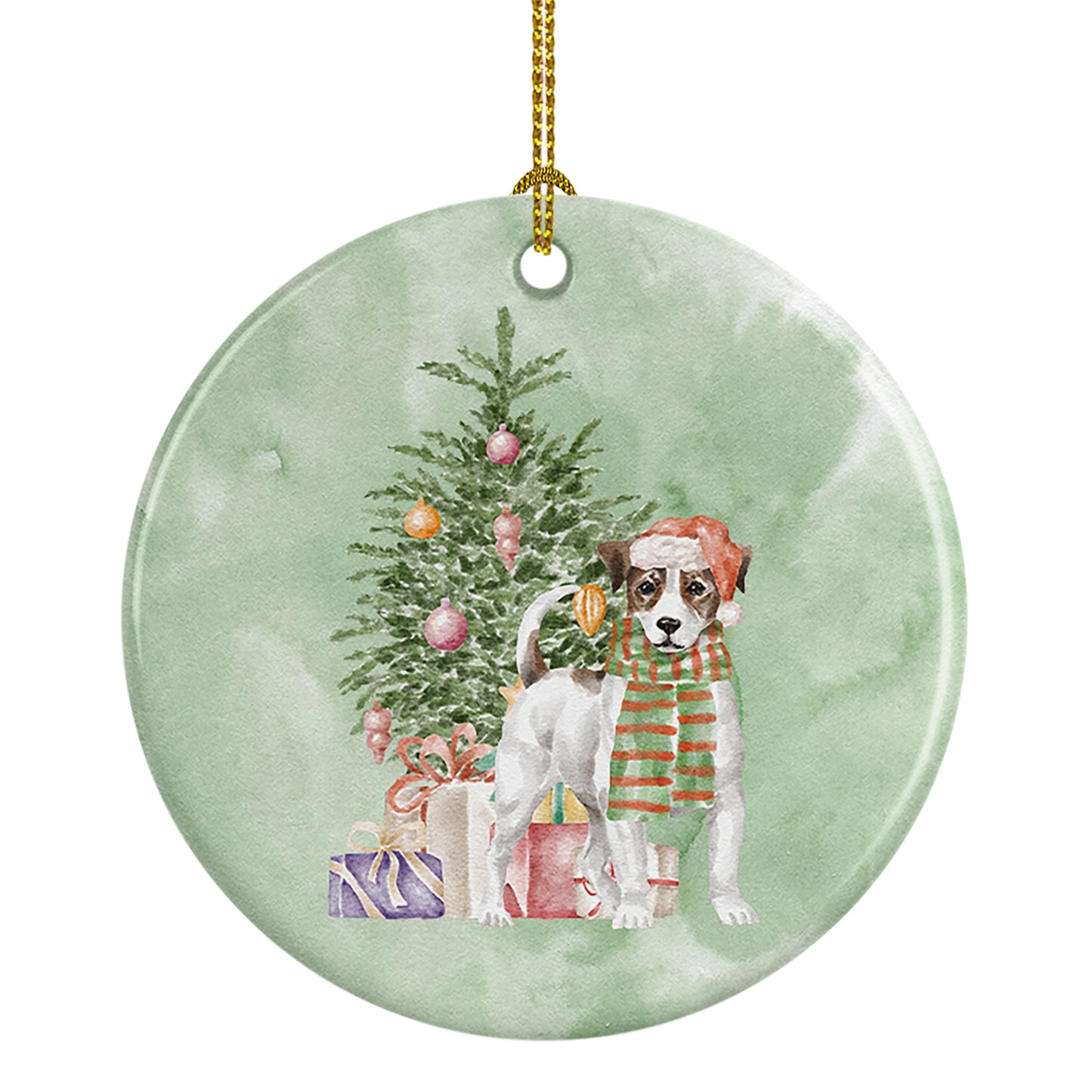 Buy this Jack Russell Terrier Smooth Christmas Presents and Tree Ceramic Ornament