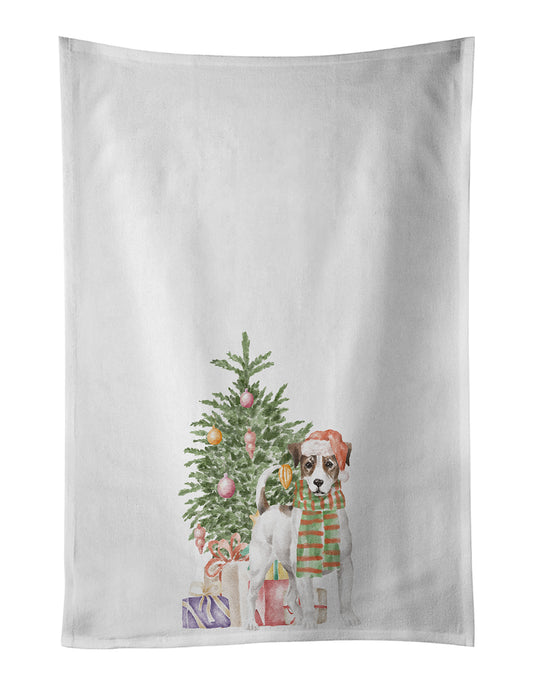 Buy this Jack Russell Terrier Smooth Christmas Presents and Tree Kitchen Towel Set of 2