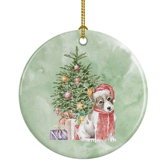 Buy this Jack Russell Terrier Smooth Puppy Christmas Presents and Tree Ceramic Ornament