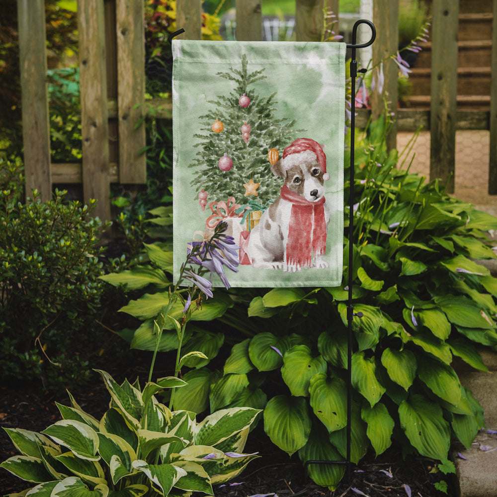 Jack Russell Terrier Smooth Puppy Christmas Presents and Tree Garden Flag