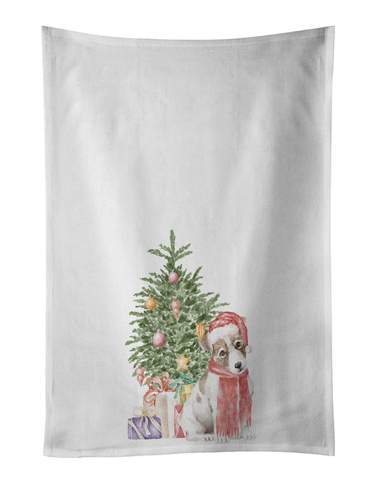 Buy this Jack Russell Terrier Smooth Puppy Christmas Presents and Tree Kitchen Towel Set of 2