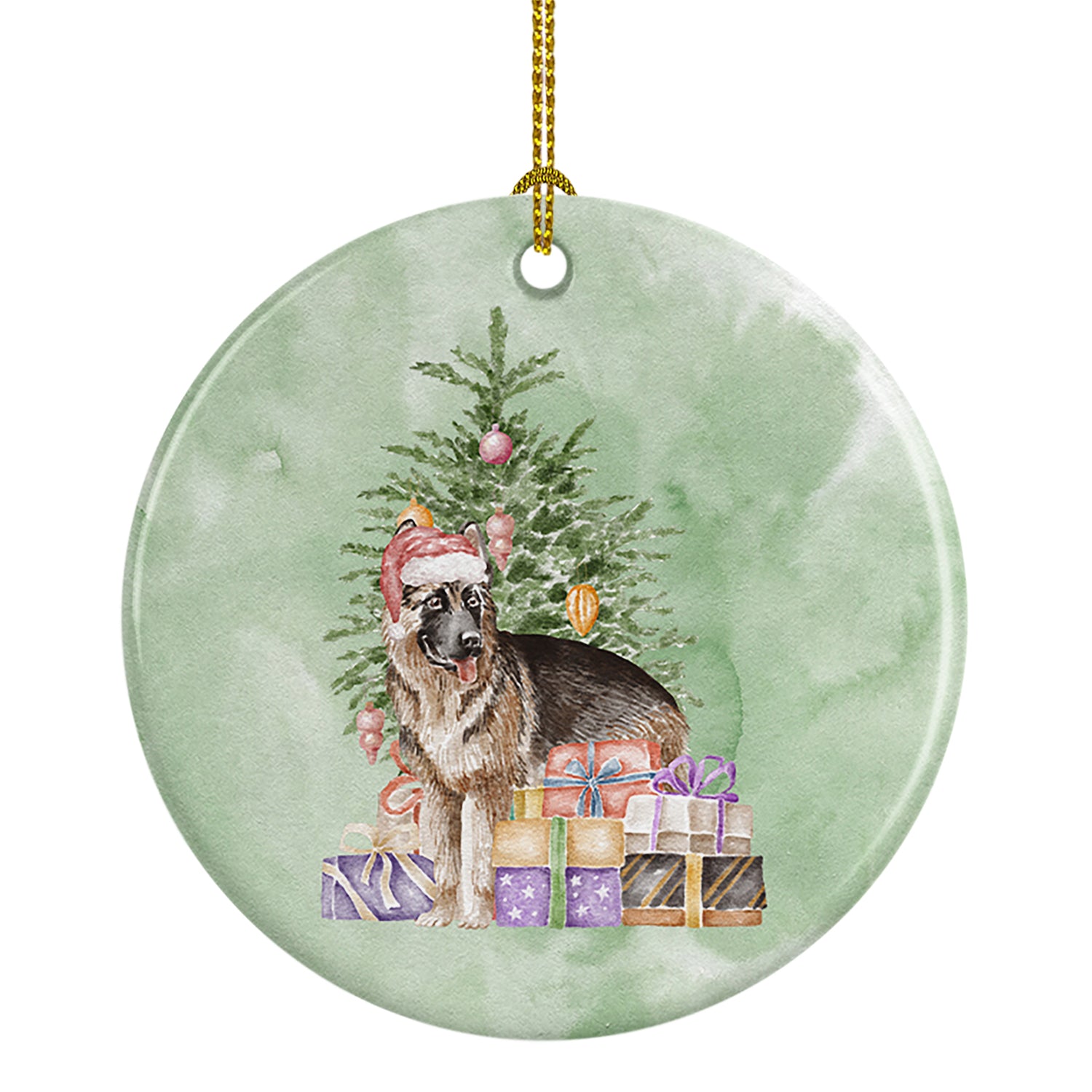 Buy this German Shepherd Christmas Presents and Tree Ceramic Ornament