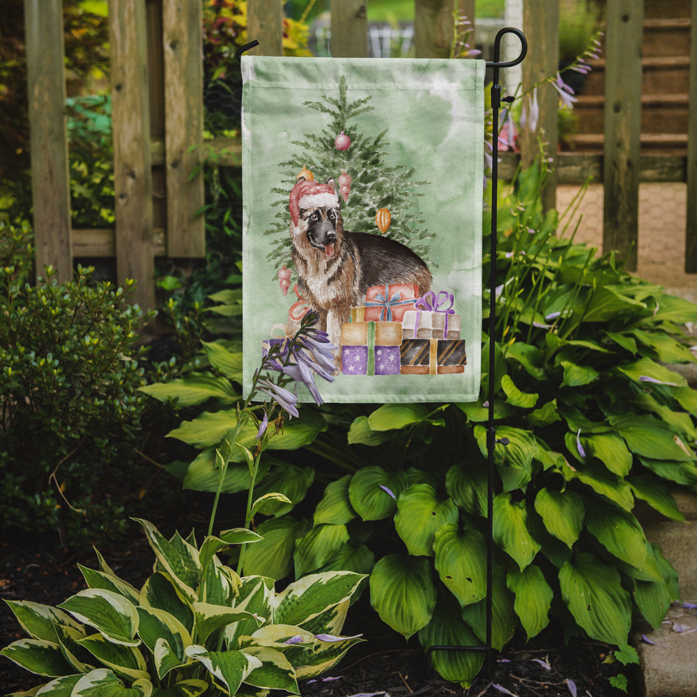 German Shepherd Christmas Presents and Tree Garden Flag