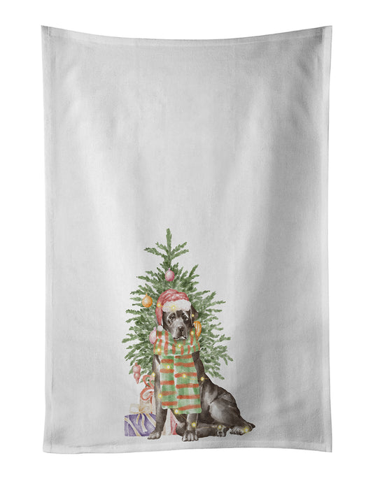 Buy this Labrador Retriever Black Christmas Presents and Tree Kitchen Towel Set of 2