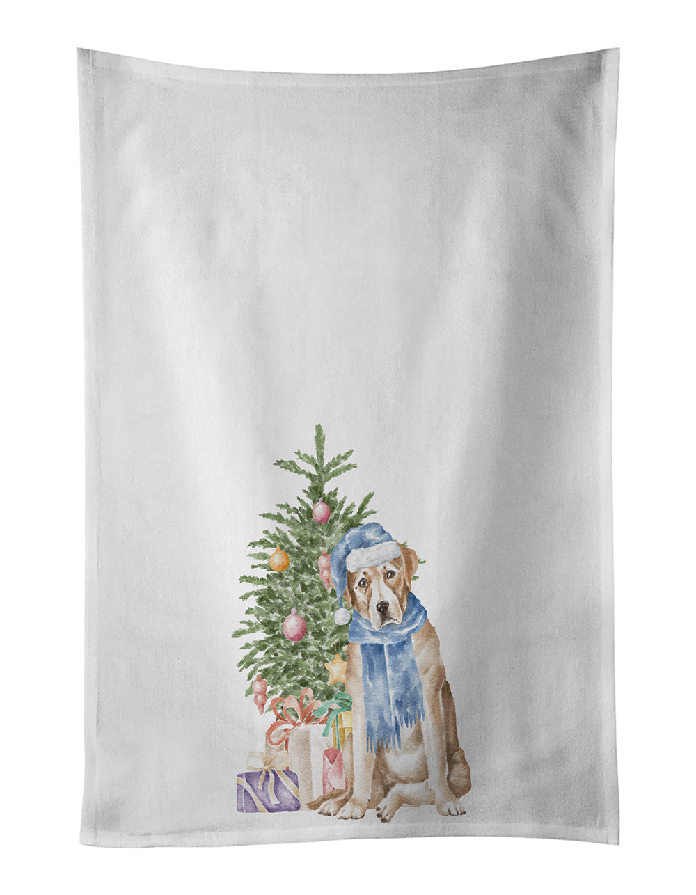 Buy this Labrador Retriever Yellow Christmas Presents and Tree Kitchen Towel Set of 2