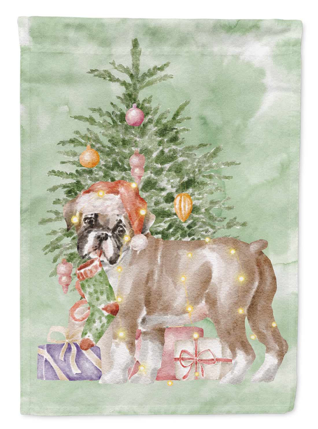 Buy this Boxer Puppy #2 Christmas Presents and Tree Garden Flag