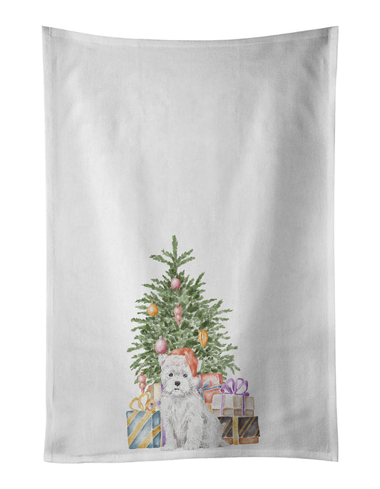 Buy this West Highland White Terrier Puppy Christmas Presents and Tree Kitchen Towel Set of 2