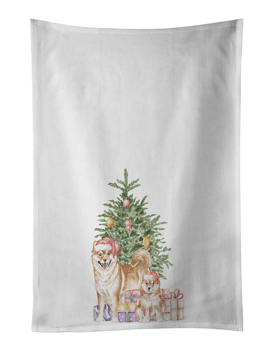 Buy this Shiba Inu Momma and Baby Christmas Presents and Tree Kitchen Towel Set of 2