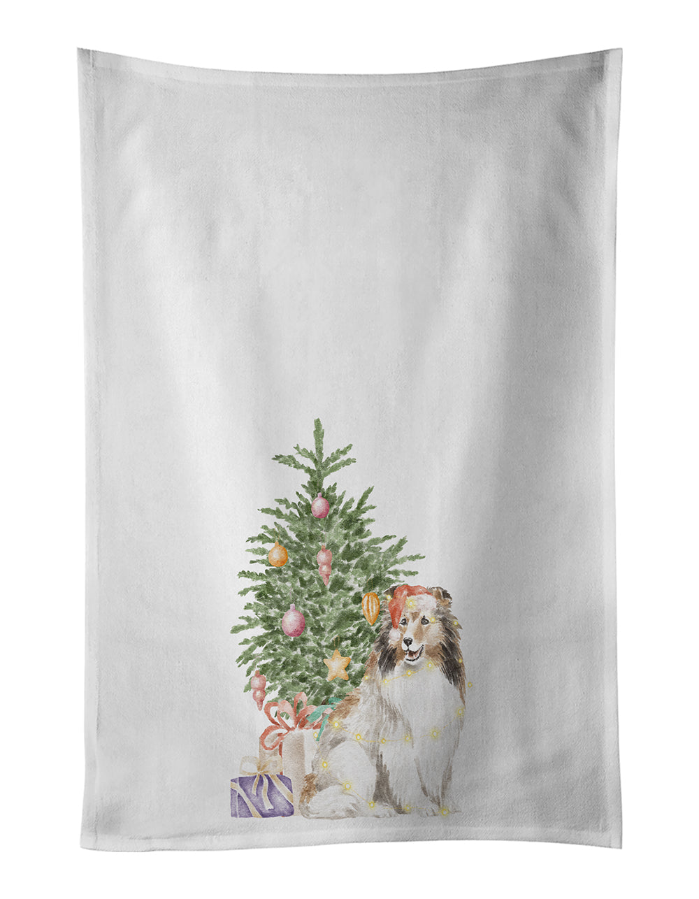 Buy this Sheltie Christmas Presents and Tree Kitchen Towel Set of 2